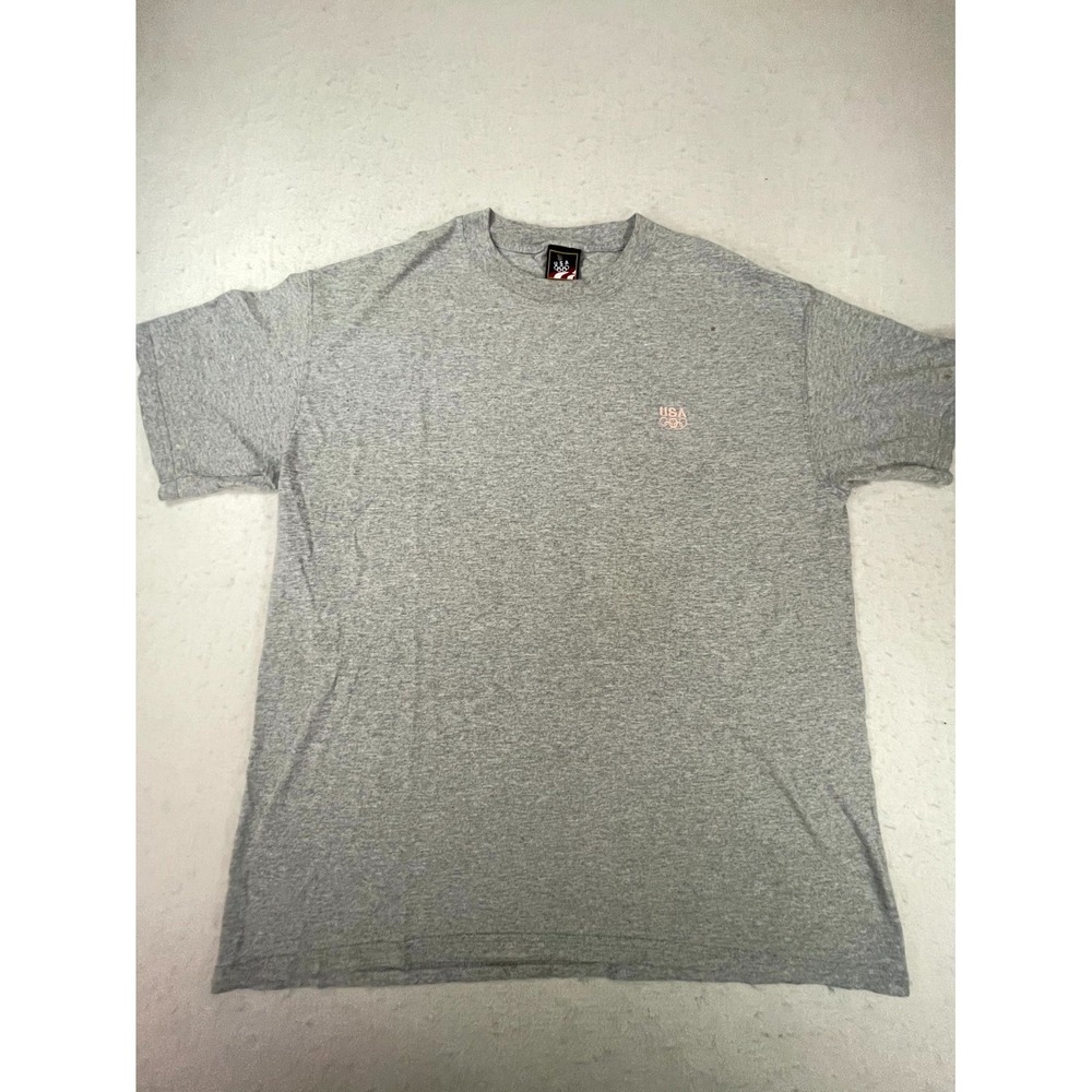 Vintage USA Olympic Team T Shirt Mens L Gray JCPenney Cotton Short Sleeve Logo